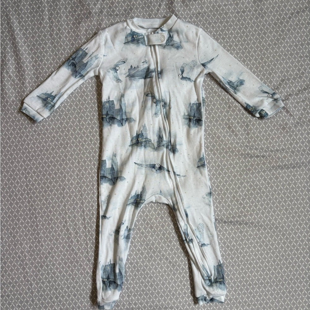 Harry Potter Pottery Barn Hedwig Owl Organic Family Sleeper Pajama 12-18M